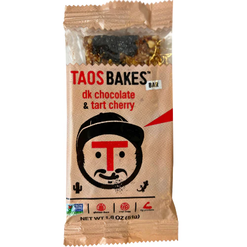 Dark Chocolate & Tart Cherry Bars by Taos Bakes