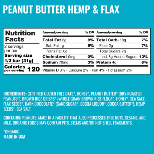 Peanut Butter Hemp & Flax Bars by Kate's Real Food - Image 3